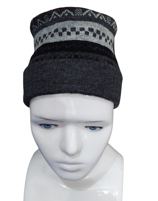 Unisex Purewool Jacquard stripes design Cap